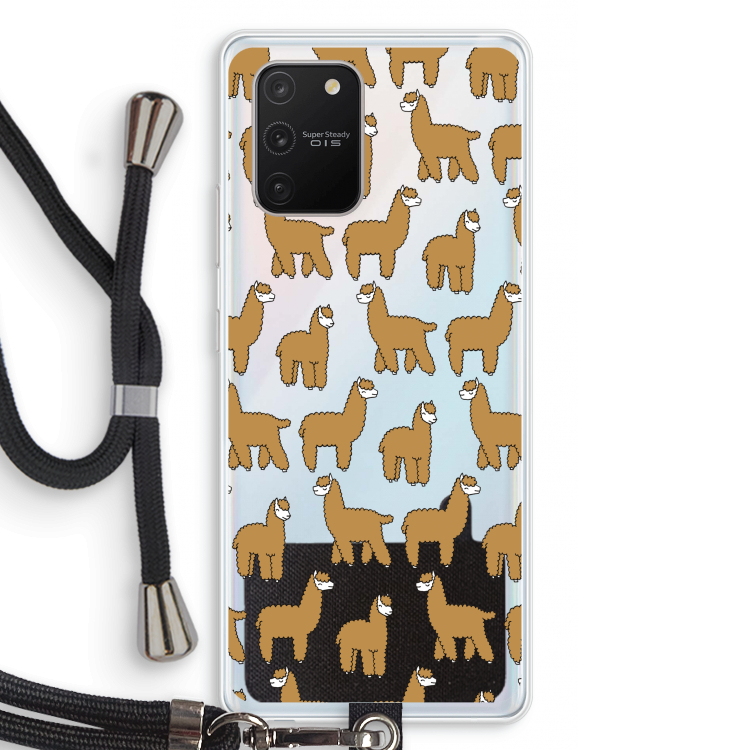 Alpacas: Samsung Galaxy S10 Lite Transparant Hoesje met koord