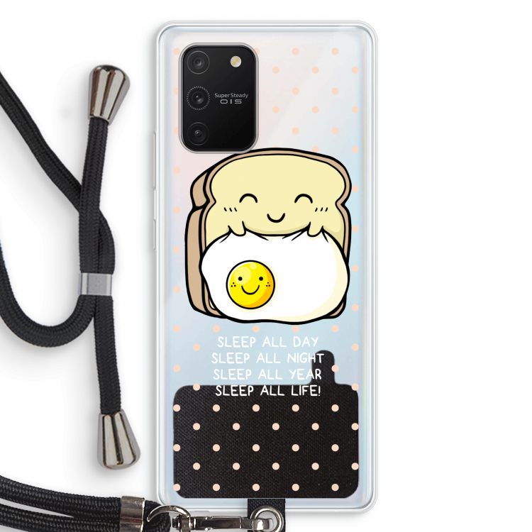 Sleep All Day: Samsung Galaxy S10 Lite Transparant Hoesje met koord