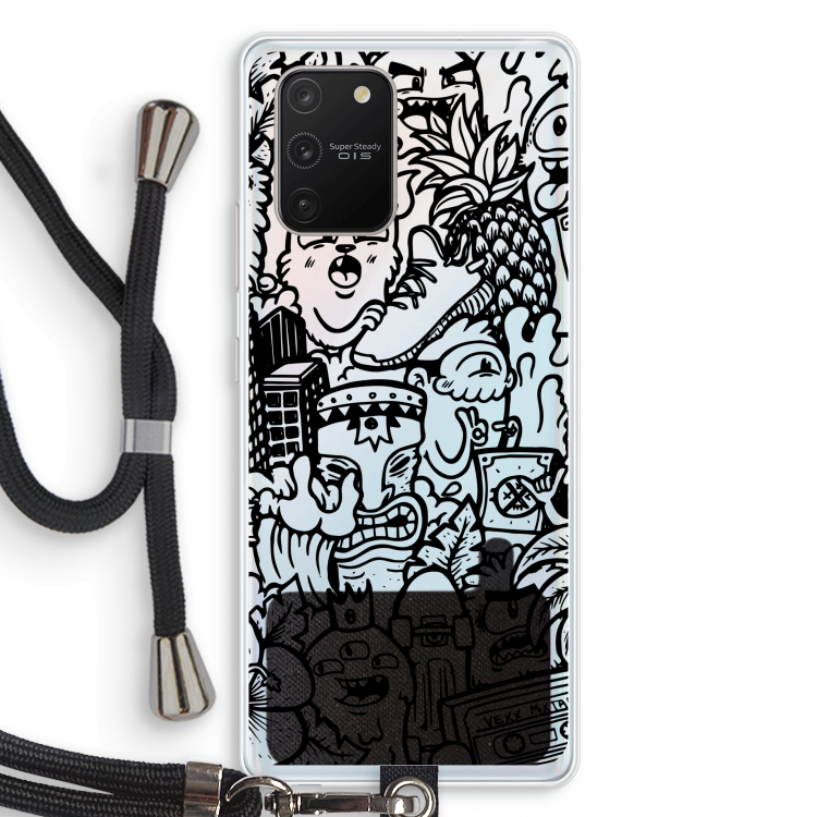 Vexx Black Mixtape: Samsung Galaxy S10 Lite Transparant Hoesje met koord