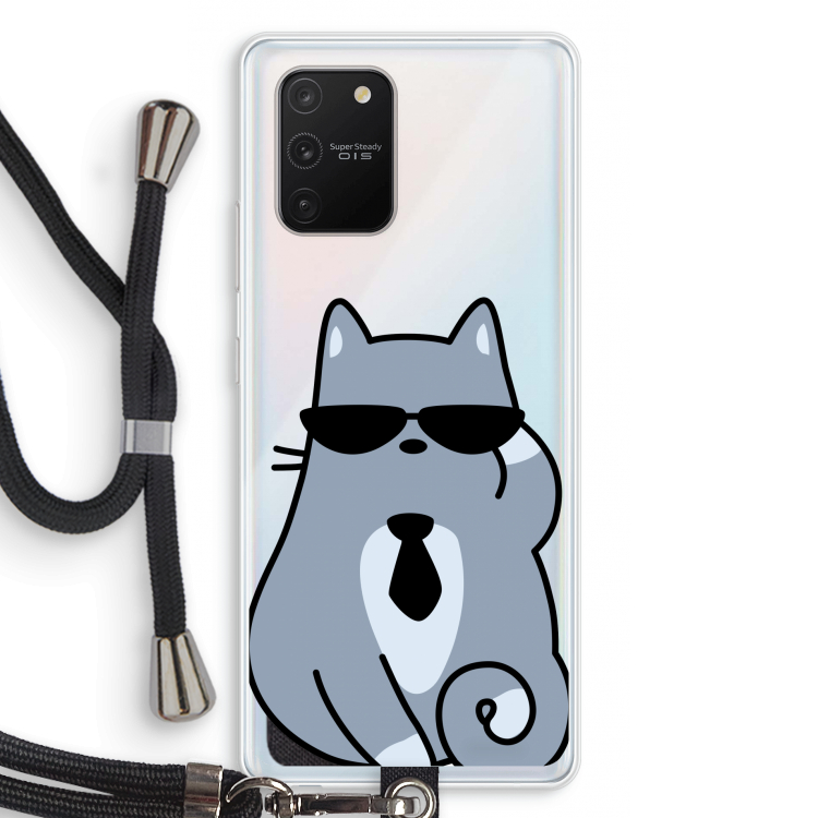 Cool cat: Samsung Galaxy S10 Lite Transparant Hoesje met koord