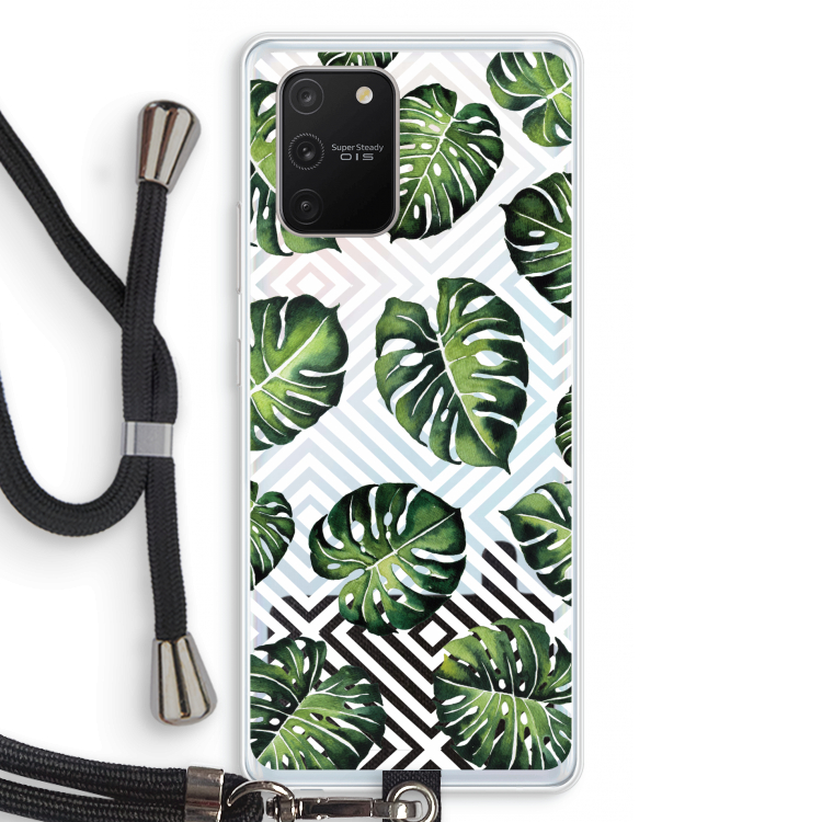 Geometrische jungle: Samsung Galaxy S10 Lite Transparant Hoesje met koord