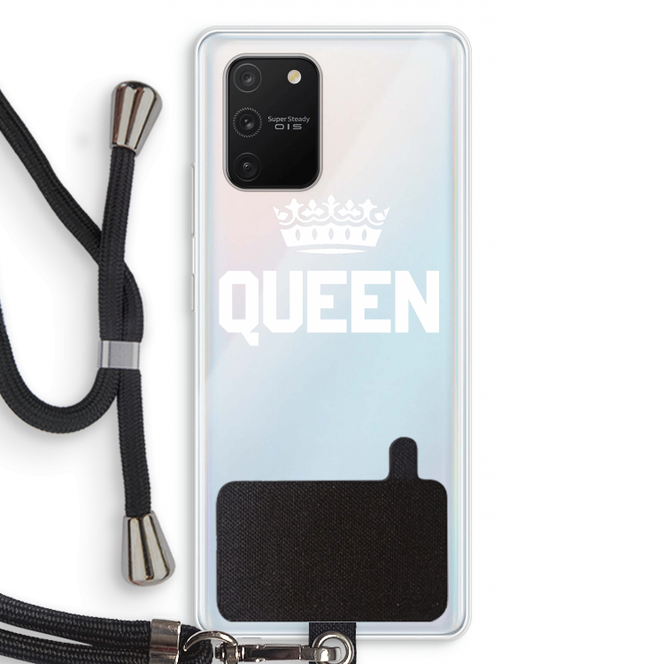 Queen zwart: Samsung Galaxy S10 Lite Transparant Hoesje met koord