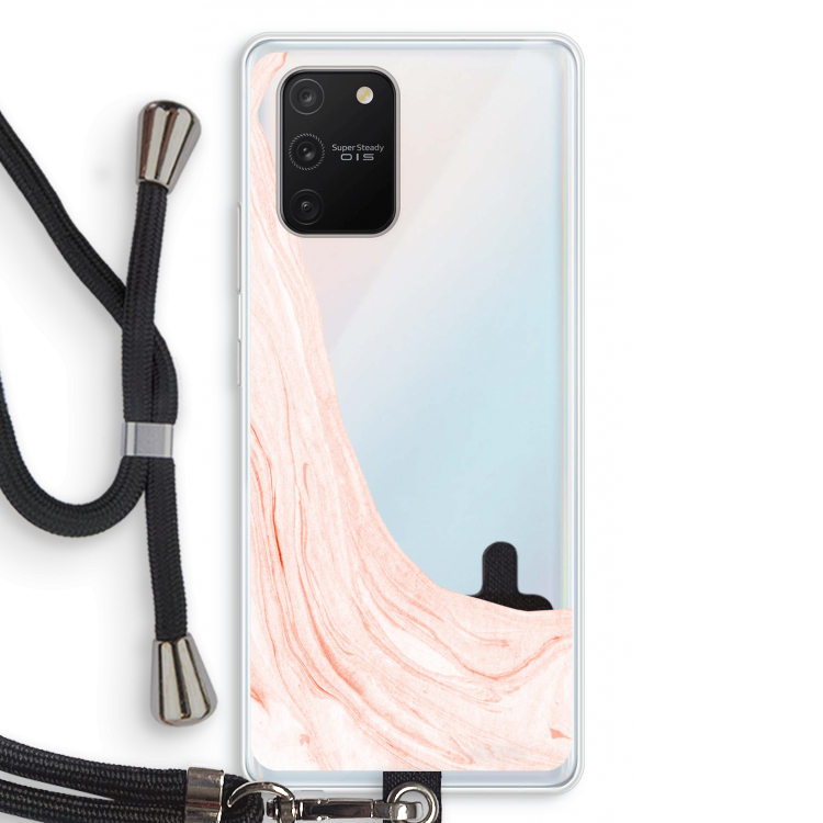 Peach bath: Samsung Galaxy S10 Lite Transparant Hoesje met koord