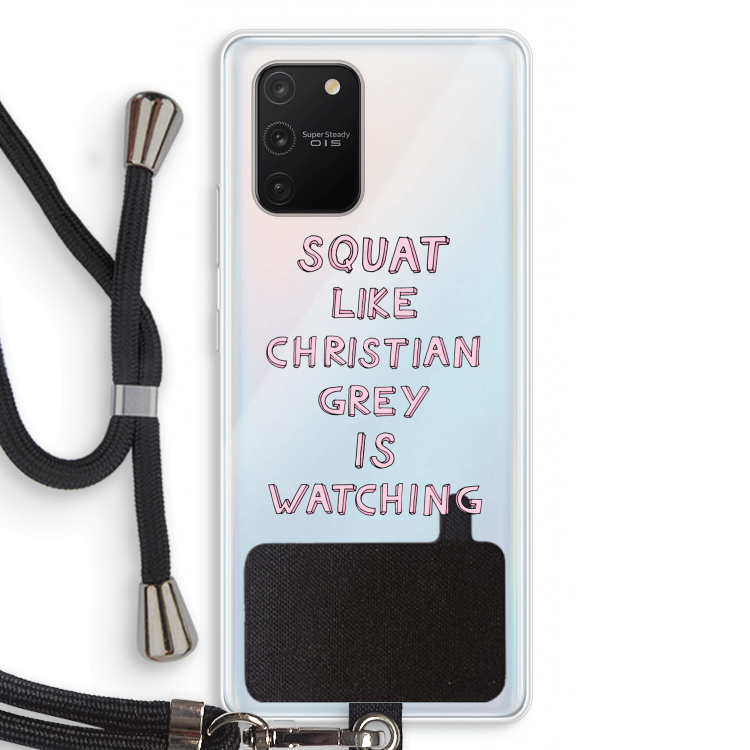 Christian Grey: Samsung Galaxy S10 Lite Transparant Hoesje met koord