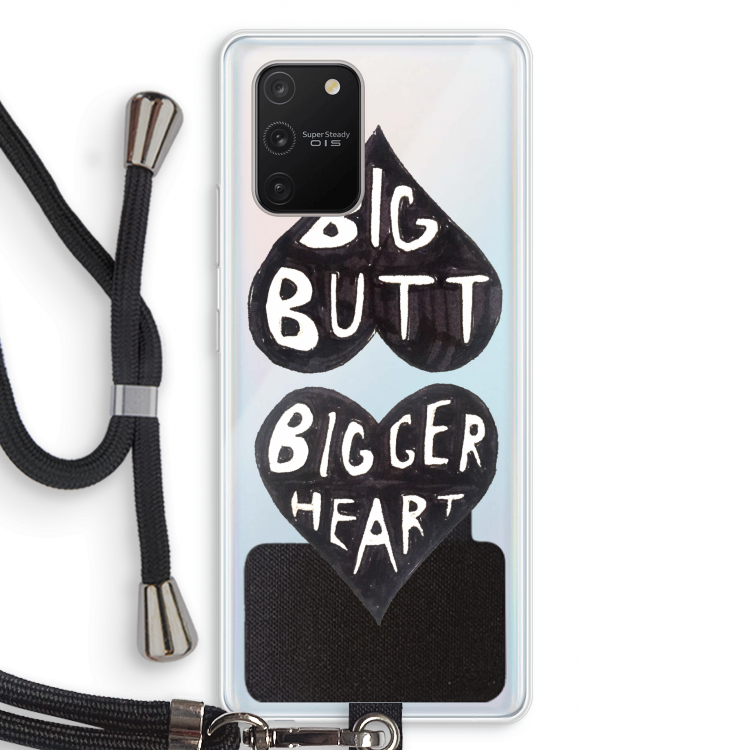Big butt bigger heart: Samsung Galaxy S10 Lite Transparant Hoesje met koord