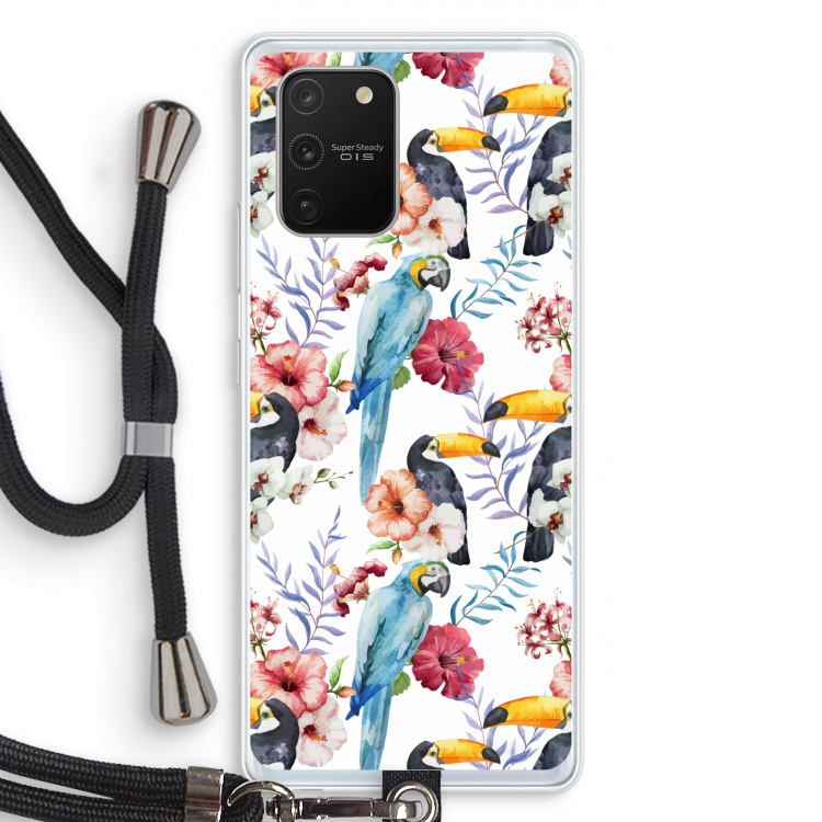 Bloemen tukan: Samsung Galaxy S10 Lite Transparant Hoesje met koord
