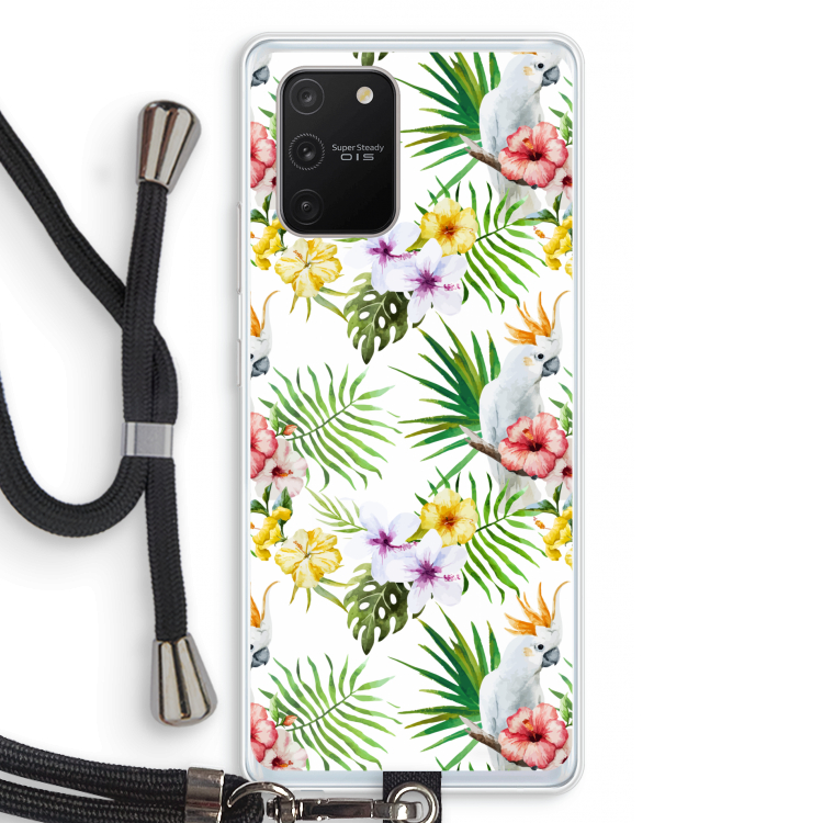 Gele kuif: Samsung Galaxy S10 Lite Transparant Hoesje met koord
