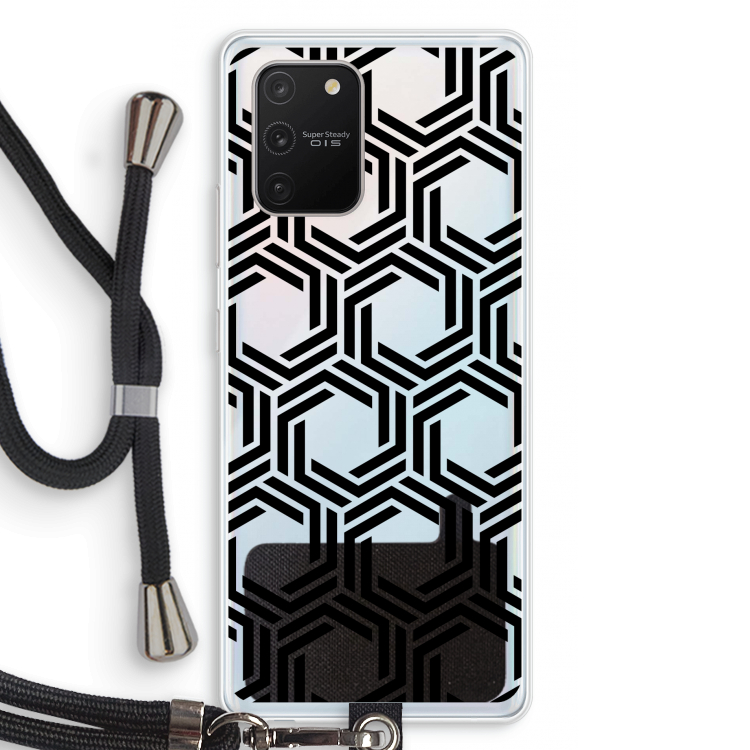 Geometrisch patroon: Samsung Galaxy S10 Lite Transparant Hoesje met koord
