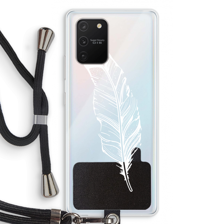 Pluim: Samsung Galaxy S10 Lite Transparant Hoesje met koord