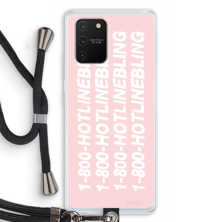 Hotline bling pink: Samsung Galaxy S10 Lite Transparant Hoesje met koord