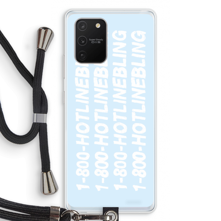 Hotline bling blue: Samsung Galaxy S10 Lite Transparant Hoesje met koord