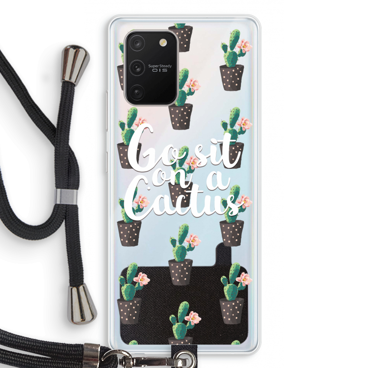 Cactus quote: Samsung Galaxy S10 Lite Transparant Hoesje met koord