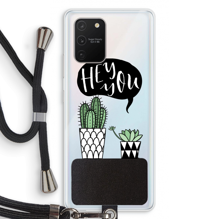 Hey you cactus: Samsung Galaxy S10 Lite Transparant Hoesje met koord