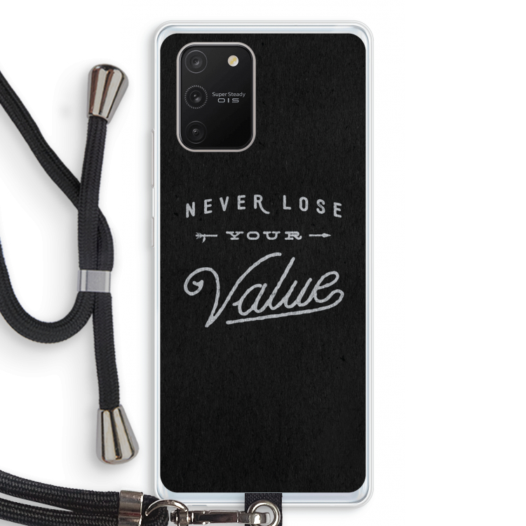 Never lose your value: Samsung Galaxy S10 Lite Transparant Hoesje met koord