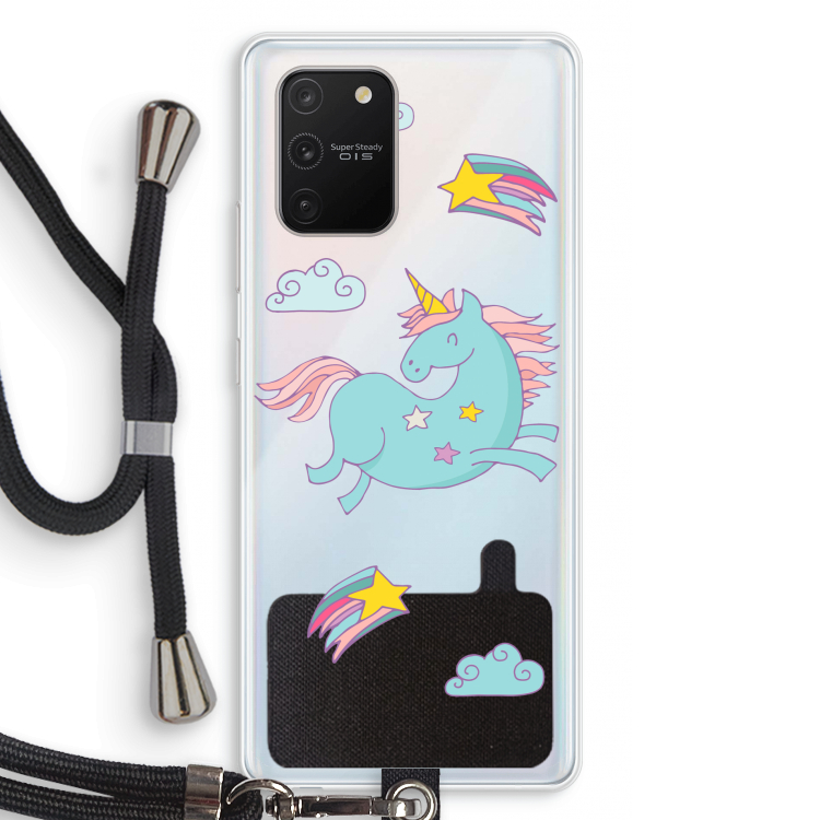 Vliegende eenhoorn: Samsung Galaxy S10 Lite Transparant Hoesje met koord
