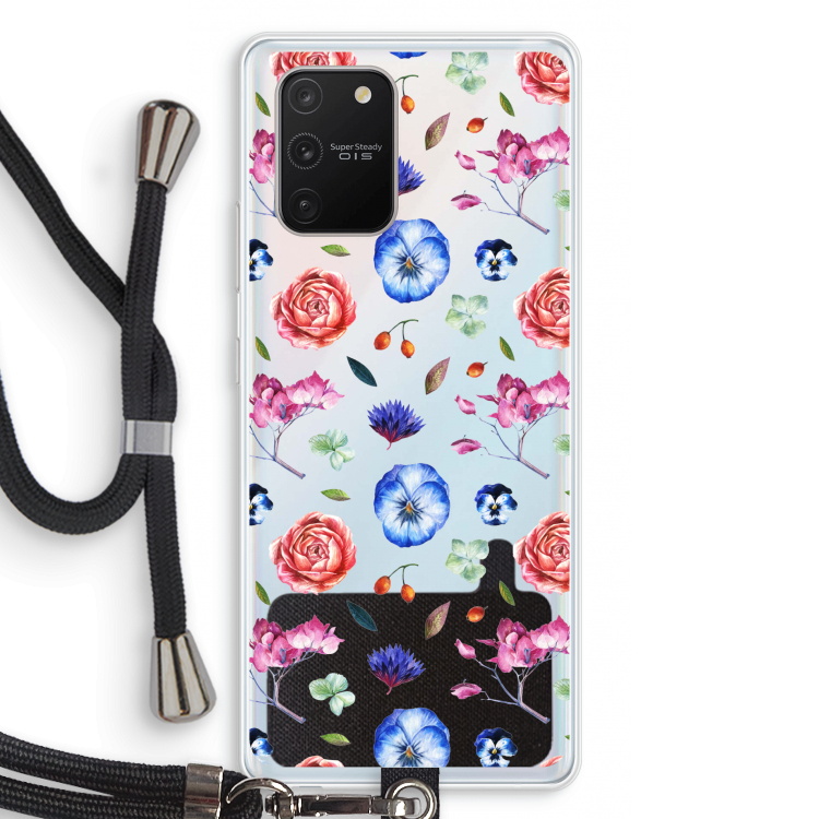 Bloemetjes: Samsung Galaxy S10 Lite Transparant Hoesje met koord