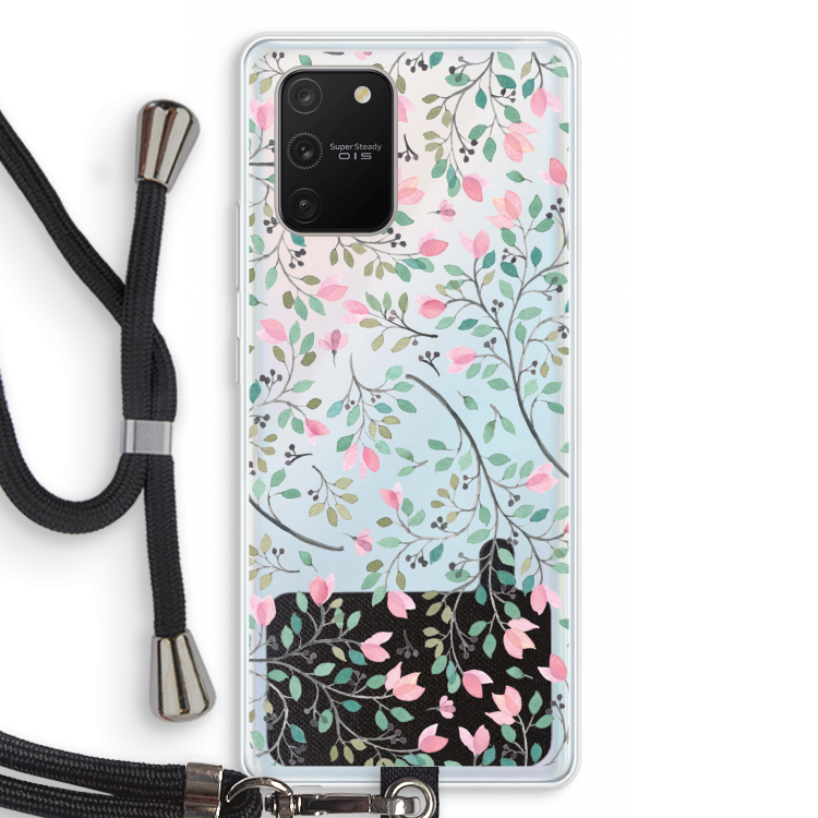 Sierlijke bloemen: Samsung Galaxy S10 Lite Transparant Hoesje met koord