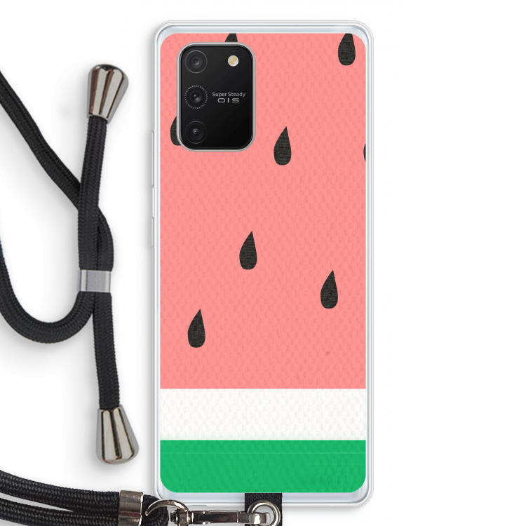 Watermeloen: Samsung Galaxy S10 Lite Transparant Hoesje met koord