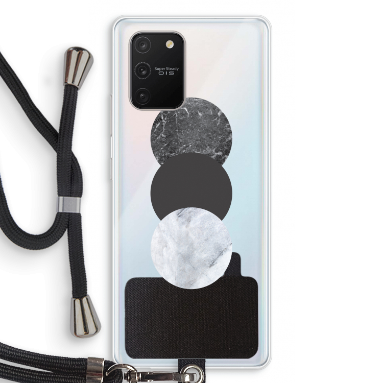 Marmeren cirkels: Samsung Galaxy S10 Lite Transparant Hoesje met koord