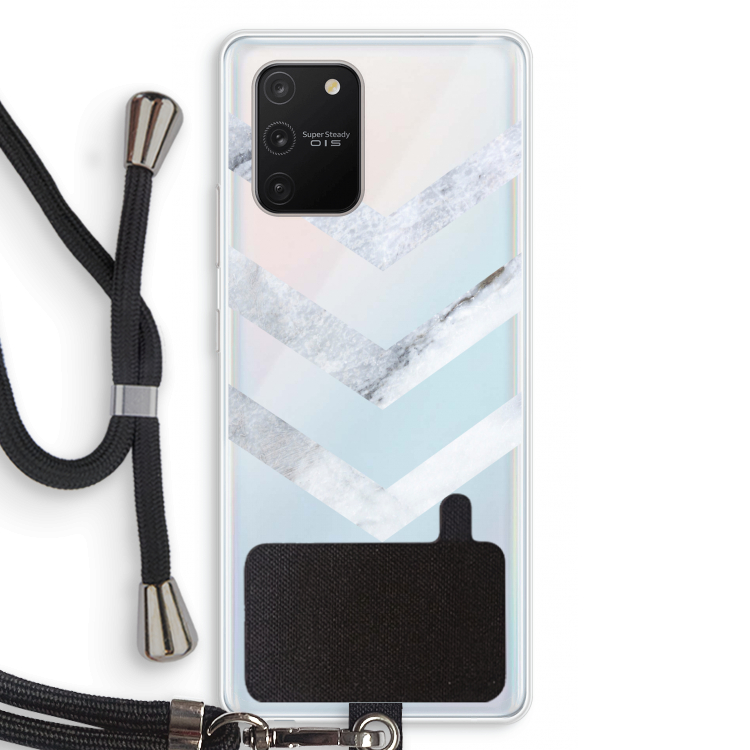 Marmeren pijlen: Samsung Galaxy S10 Lite Transparant Hoesje met koord