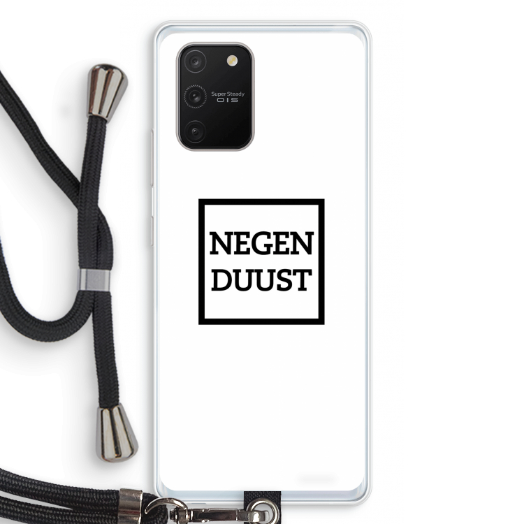 Negenduust vierkant: Samsung Galaxy S10 Lite Transparant Hoesje met koord
