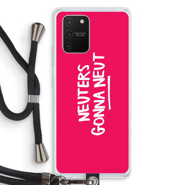 Neuters (roze): Samsung Galaxy S10 Lite Transparant Hoesje met koord