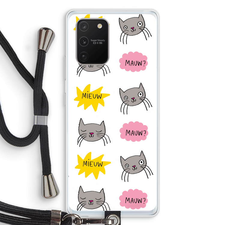 Meow: Samsung Galaxy S10 Lite Transparant Hoesje met koord