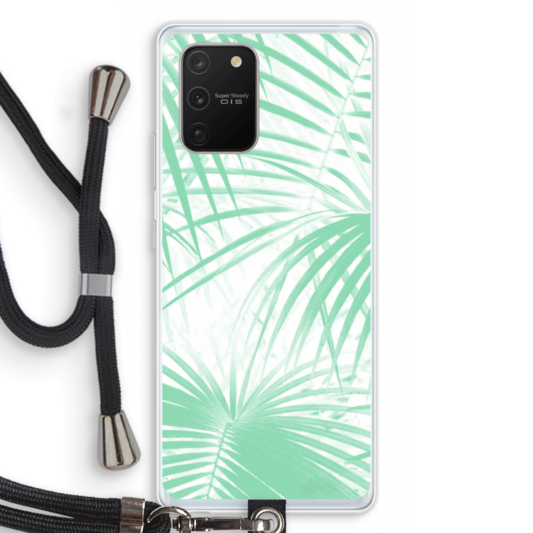 Palmbladeren: Samsung Galaxy S10 Lite Transparant Hoesje met koord