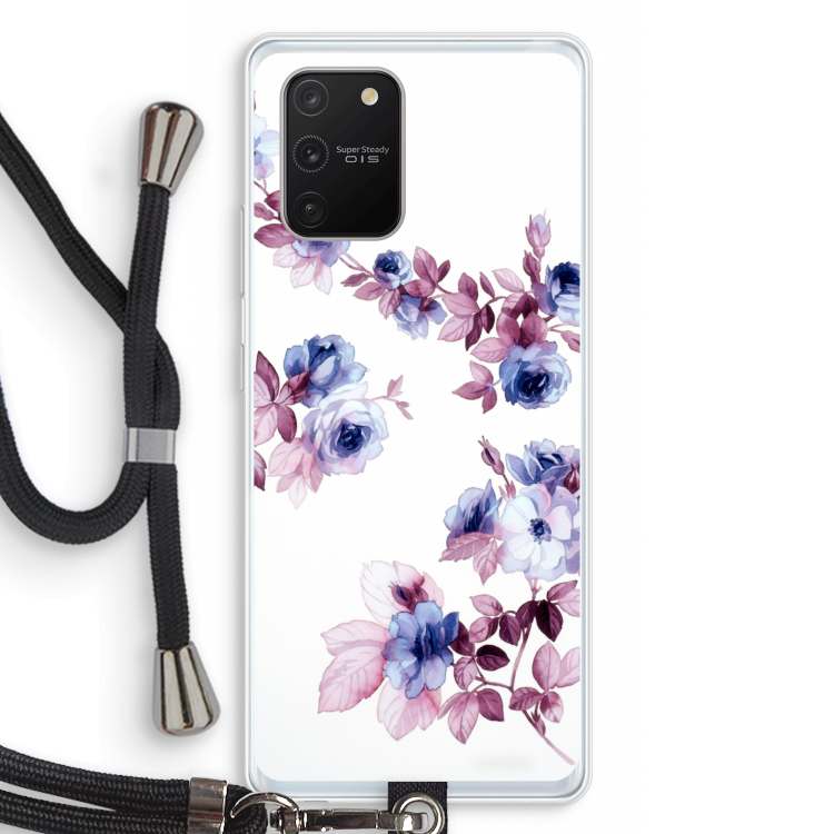 Waterverf bloemen: Samsung Galaxy S10 Lite Transparant Hoesje met koord