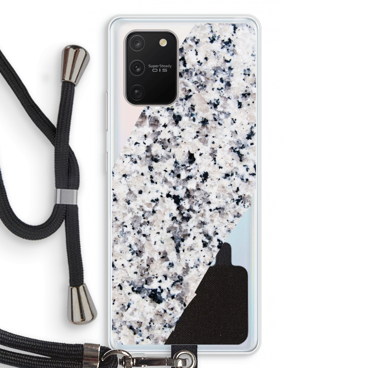 Gespikkelde marmer: Samsung Galaxy S10 Lite Transparant Hoesje met koord
