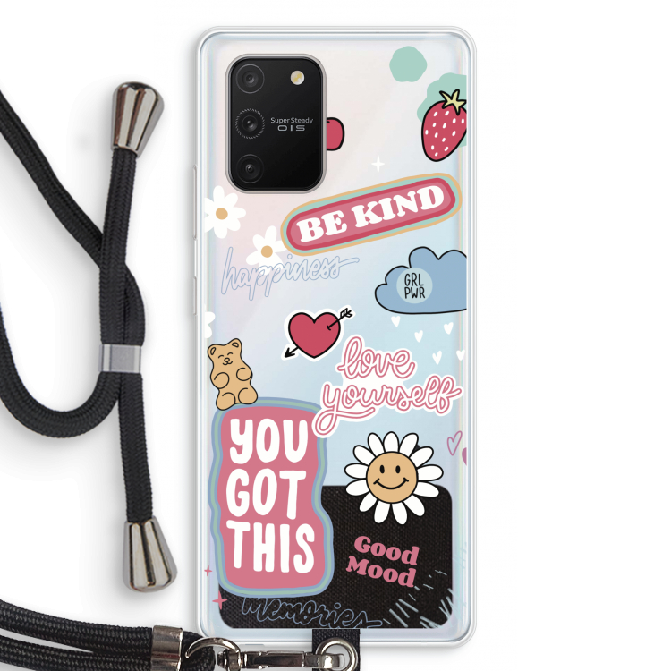 Positivity: Samsung Galaxy S10 Lite Transparant Hoesje met koord