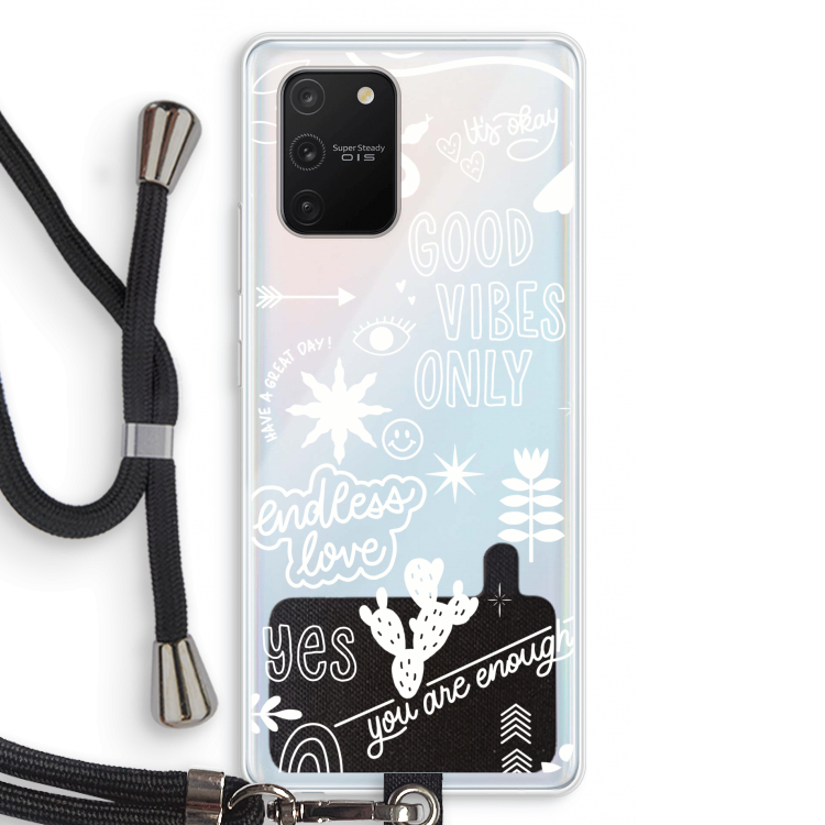 Good vibes: Samsung Galaxy S10 Lite Transparant Hoesje met koord