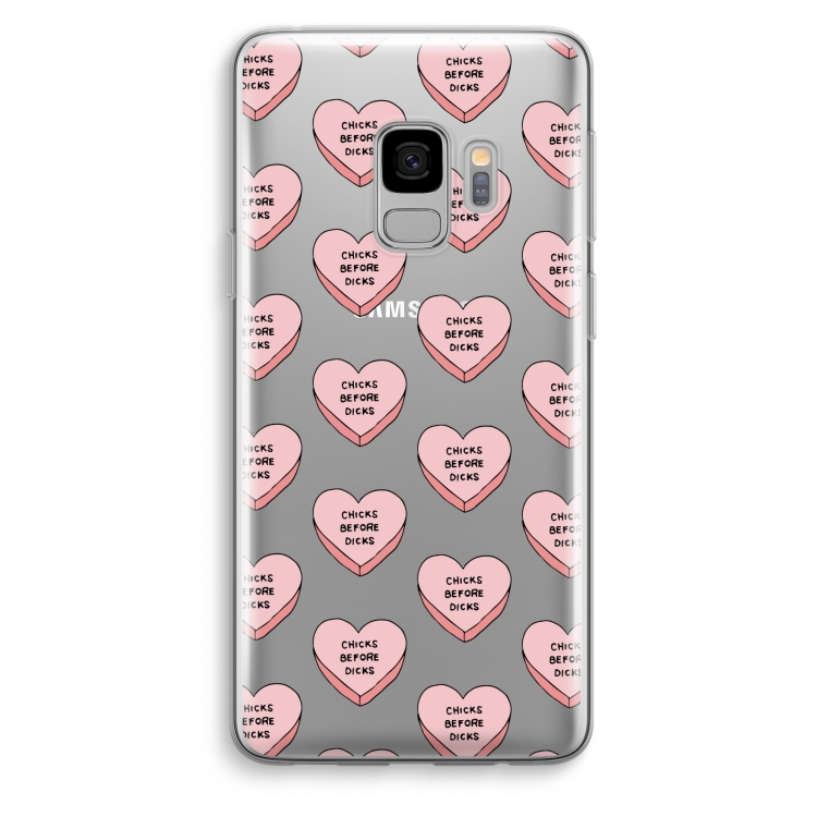 Chicks before dicks: Samsung Galaxy S9 Transparant Hoesje
