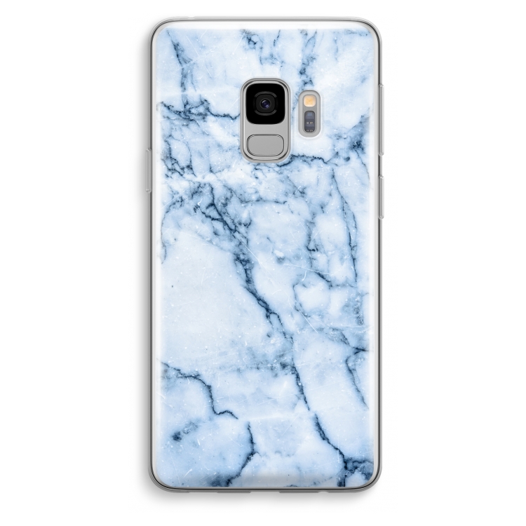 Blauw marmer: Samsung Galaxy S9 Transparant Hoesje