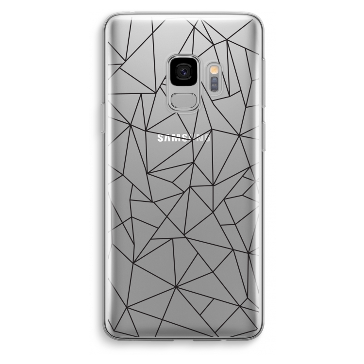 Geometrische lijnen zwart: Samsung Galaxy S9 Transparant Hoesje