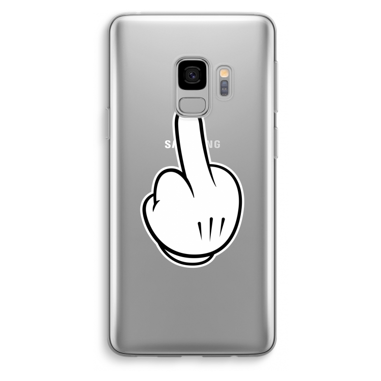 Middle finger white: Samsung Galaxy S9 Transparant Hoesje