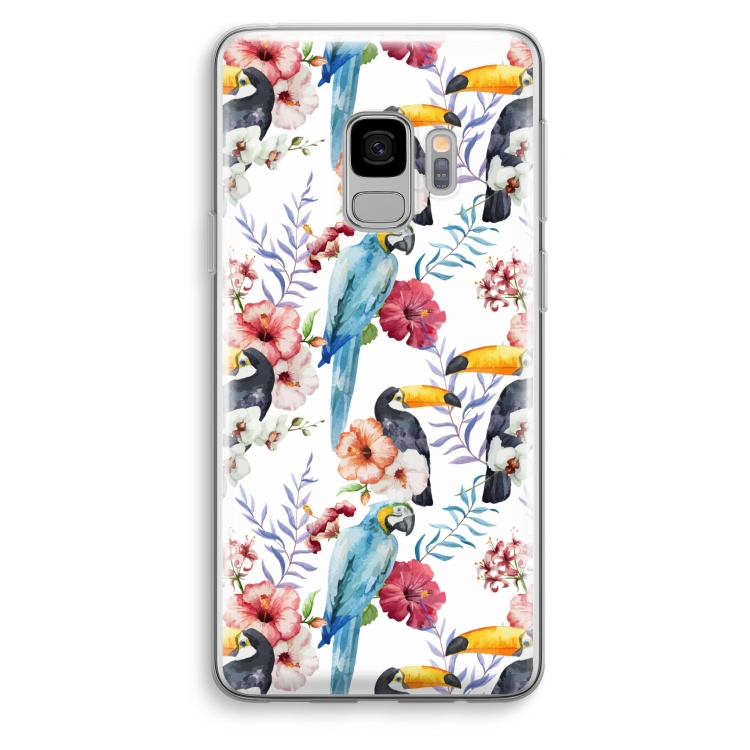 Bloemen tukan: Samsung Galaxy S9 Transparant Hoesje