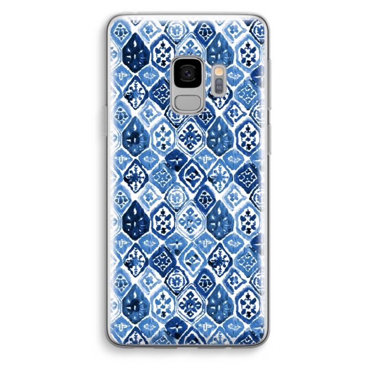 Blauw motief: Samsung Galaxy S9 Transparant Hoesje