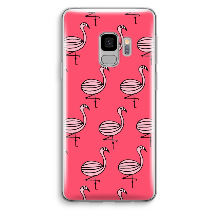 Flamingo: Samsung Galaxy S9 Transparant Hoesje