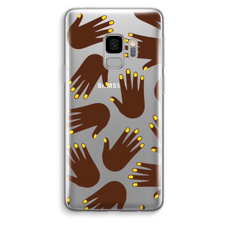 Hands dark: Samsung Galaxy S9 Transparant Hoesje