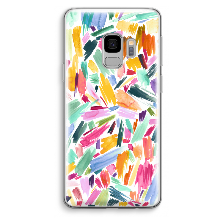 Watercolor Brushstrokes: Samsung Galaxy S9 Transparant Hoesje