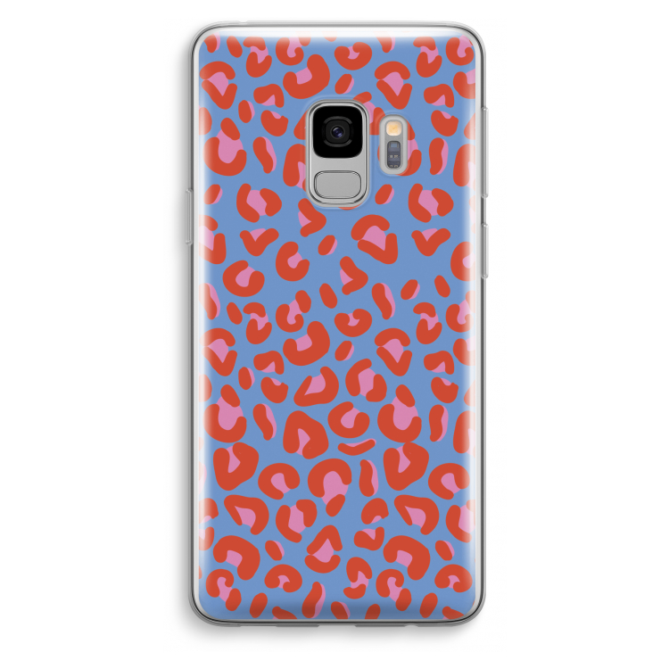 Leopard blue: Samsung Galaxy S9 Transparant Hoesje
