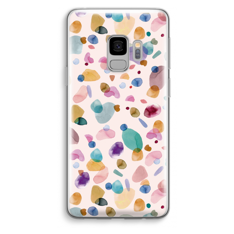 Terrazzo Memphis Pink: Samsung Galaxy S9 Transparant Hoesje