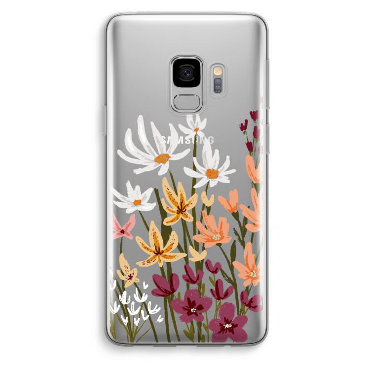 Painted wildflowers: Samsung Galaxy S9 Transparant Hoesje