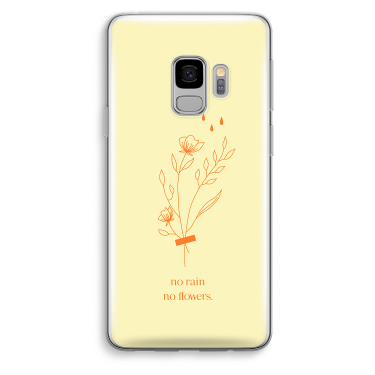 No rain no flowers: Samsung Galaxy S9 Transparant Hoesje