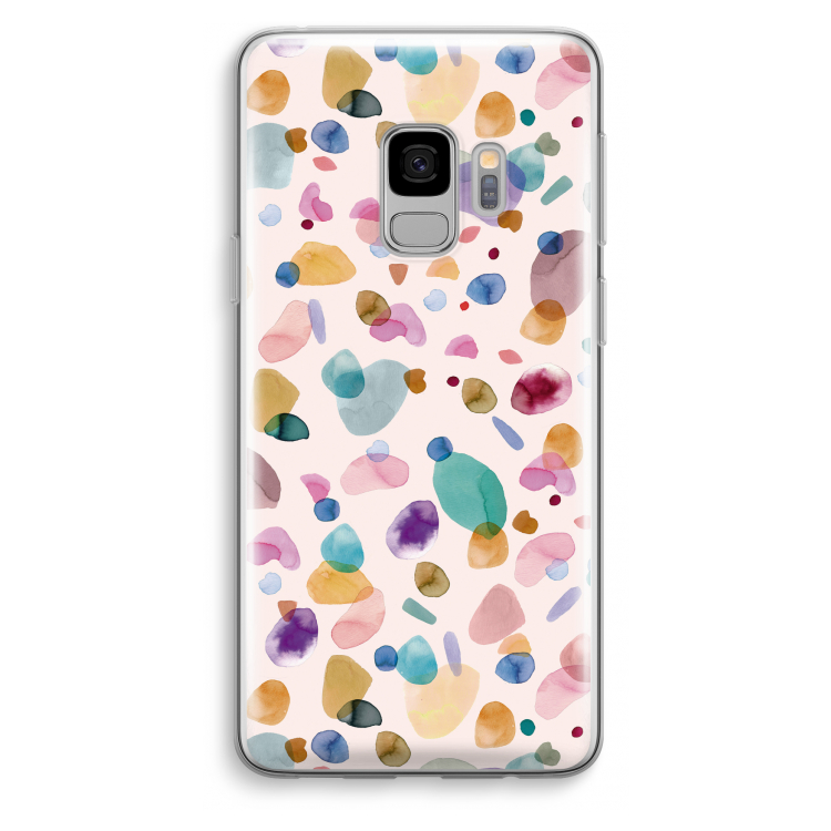 Terrazzo Memphis Pink: Samsung Galaxy S9 Transparant Hoesje