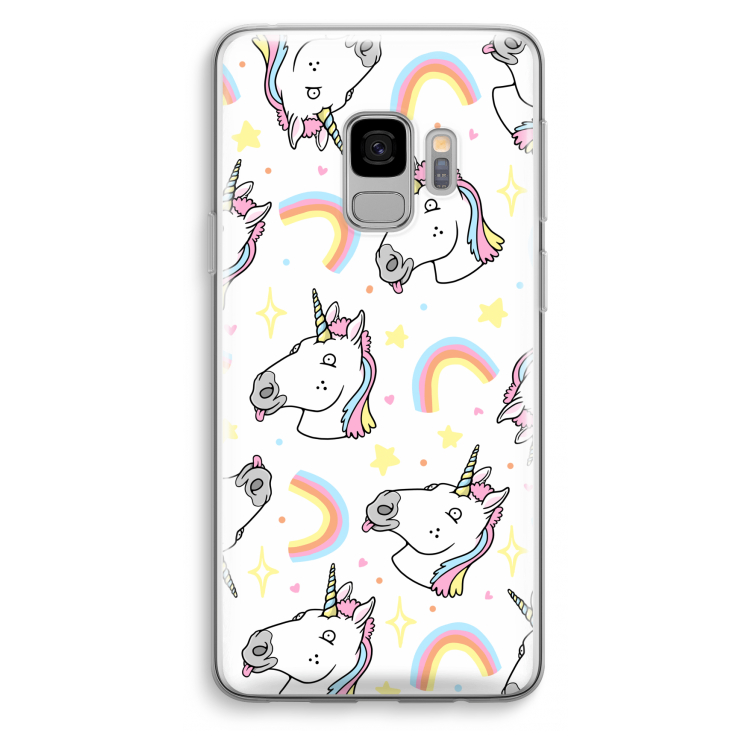 Rainbow Unicorn: Samsung Galaxy S9 Transparant Hoesje