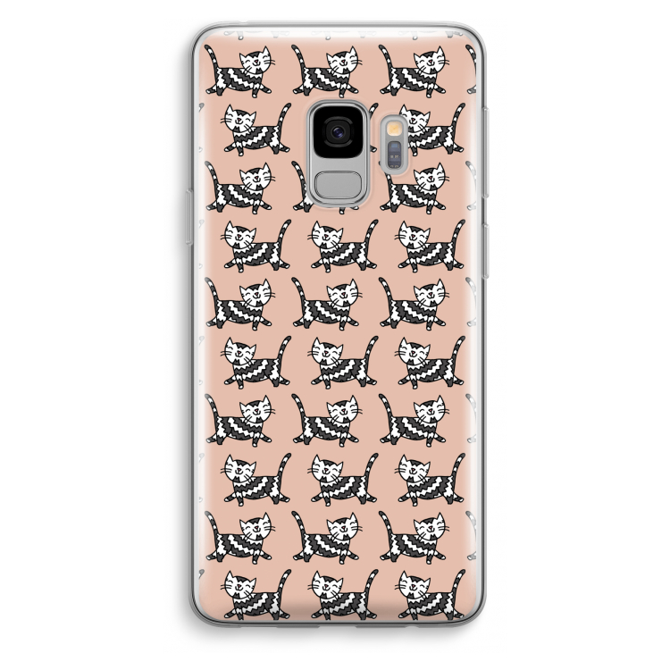 Zwarte poes: Samsung Galaxy S9 Transparant Hoesje