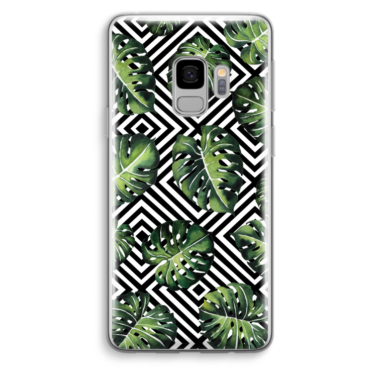 Geometrische jungle: Samsung Galaxy S9 Transparant Hoesje