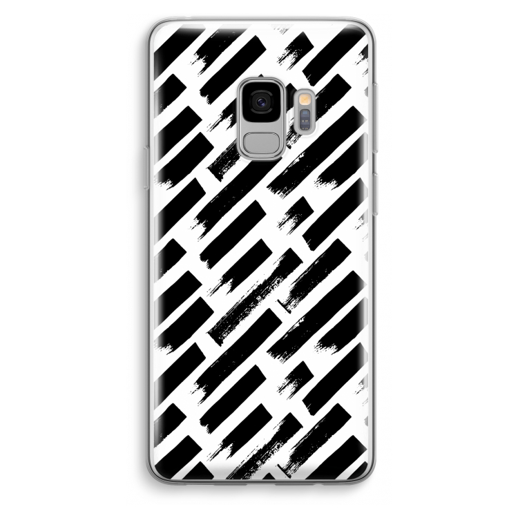 Zwarte vegen: Samsung Galaxy S9 Transparant Hoesje